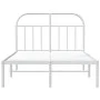 Metal bed frame with white headboard 120x200 cm by vidaXL, Beds and slatted bases - Ref: Foro24-353682, Price: 87,51 €, Disco...