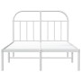 Metallbettgestell mit weißem Kopfteil 120x200 cm von vidaXL, Betten und Lattenroste - Ref: Foro24-353682, Preis: 88,71 €, Rab...