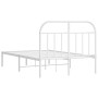 Metallbettgestell mit weißem Kopfteil 120x200 cm von vidaXL, Betten und Lattenroste - Ref: Foro24-353682, Preis: 88,71 €, Rab...