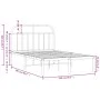Metal bed frame with white headboard 120x200 cm by vidaXL, Beds and slatted bases - Ref: Foro24-353682, Price: 87,51 €, Disco...
