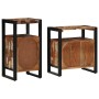 Juego de muebles de baño 2 pcs Marrón madera maciza reciclada
