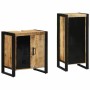 Juego de muebles de baño 2 pcs Marrón Madera de mango maciza