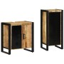 Juego de muebles de baño 2 pcs Marrón Madera de mango maciza