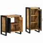Juego de muebles de baño 2 pcs Marrón Madera de mango maciza