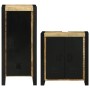Juego de muebles de baño 2 pcs Marrón Madera de mango maciza