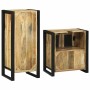 Juego de muebles de baño 2 pcs Marrón Madera de mango maciza
