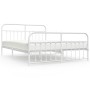 Metal bed frame with headboard and white footboard 180x200 cm by vidaXL, Beds and slatted bases - Ref: Foro24-352649, Price: ...