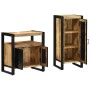 Juego de muebles de baño 2 pcs Marrón Madera de mango maciza