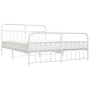Metal bed frame with headboard and white footboard 180x200 cm by vidaXL, Beds and slatted bases - Ref: Foro24-352649, Price: ...