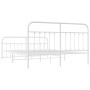 Metal bed frame with headboard and white footboard 180x200 cm by vidaXL, Beds and slatted bases - Ref: Foro24-352649, Price: ...