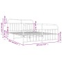 Metal bed frame with headboard and white footboard 180x200 cm by vidaXL, Beds and slatted bases - Ref: Foro24-352649, Price: ...