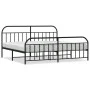 Black metal headboard and footboard bed frame 200x200 cm by vidaXL, Beds and slatted bases - Ref: Foro24-353660, Price: 130,3...