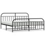 Estructura de cama cabecero y estribo metal negro 200x200 cm de vidaXL, Camas y somieres - Ref: Foro24-353660, Precio: 132,30...