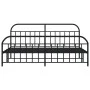 Black metal headboard and footboard bed frame 200x200 cm by vidaXL, Beds and slatted bases - Ref: Foro24-353660, Price: 130,3...