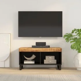 Solid mango wood TV cabinet 85x33x43.5 cm by vidaXL, CD and DVD storage - Ref: Foro24-352893, Price: 97,33 €, Discount: %