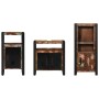 Juego de muebles de baño 3 pcs Madera reciclada maciza