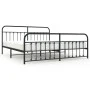 Black metal headboard and footboard bed frame 193x203cm by vidaXL, Beds and slatted bases - Ref: Foro24-352602, Price: 146,60...