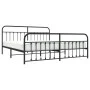 Black metal headboard and footboard bed frame 193x203cm by vidaXL, Beds and slatted bases - Ref: Foro24-352602, Price: 146,60...