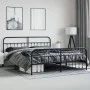 Black metal headboard and footboard bed frame 193x203cm by vidaXL, Beds and slatted bases - Ref: Foro24-352602, Price: 146,60...
