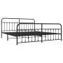 Black metal headboard and footboard bed frame 193x203cm by vidaXL, Beds and slatted bases - Ref: Foro24-352602, Price: 146,60...