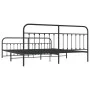 Black metal headboard and footboard bed frame 193x203cm by vidaXL, Beds and slatted bases - Ref: Foro24-352602, Price: 146,60...