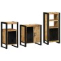 Juego de muebles de baño 3 pcs Marrón Madera de mango maciza