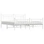 Metal bed frame with headboard and footboard white 193x203 cm by vidaXL, Beds and slatted bases - Ref: Foro24-353610, Price: ...