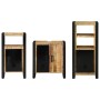 Juego de muebles de baño 3 pcs Marrón Madera de mango maciza