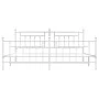 Metal bed frame with headboard and footboard white 193x203 cm by vidaXL, Beds and slatted bases - Ref: Foro24-353610, Price: ...