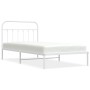 Metallbettgestell mit weißem Kopfteil 107x203 cm von vidaXL, Betten und Lattenroste - Ref: Foro24-352623, Preis: 83,30 €, Rab...