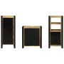 Juego de muebles de baño 3 pcs Marrón Madera de mango maciza