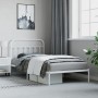 Metallbettgestell mit weißem Kopfteil 107x203 cm von vidaXL, Betten und Lattenroste - Ref: Foro24-352623, Preis: 83,30 €, Rab...
