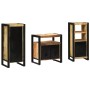 Juego de muebles de baño 3 pcs Marrón Madera de mango maciza
