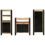 Juego de muebles de baño 3 pcs Marrón Madera de mango maciza