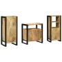 Juego de muebles de baño 3 pcs Marrón Madera de mango maciza