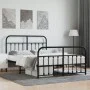 Estructura de cama cabecero y estribo metal negro 140x190 cm de vidaXL, Camas y somieres - Ref: Foro24-352596, Precio: 107,99...