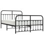 Estructura de cama cabecero y estribo metal negro 140x190 cm de vidaXL, Camas y somieres - Ref: Foro24-352596, Precio: 109,44...