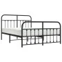 Estructura de cama cabecero y estribo metal negro 140x190 cm de vidaXL, Camas y somieres - Ref: Foro24-352596, Precio: 107,99...