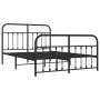Estructura de cama cabecero y estribo metal negro 140x190 cm de vidaXL, Camas y somieres - Ref: Foro24-352596, Precio: 107,99...