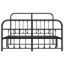Estructura de cama cabecero y estribo metal negro 140x190 cm de vidaXL, Camas y somieres - Ref: Foro24-352596, Precio: 109,44...