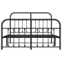 Estructura de cama cabecero y estribo metal negro 140x190 cm de vidaXL, Camas y somieres - Ref: Foro24-352596, Precio: 107,99...