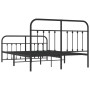 Estructura de cama cabecero y estribo metal negro 140x190 cm de vidaXL, Camas y somieres - Ref: Foro24-352596, Precio: 109,44...