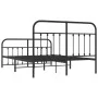 Estructura de cama cabecero y estribo metal negro 140x190 cm de vidaXL, Camas y somieres - Ref: Foro24-352596, Precio: 107,99...