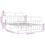 Estructura de cama cabecero y estribo metal negro 140x190 cm de vidaXL, Camas y somieres - Ref: Foro24-352596, Precio: 107,99...