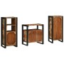 Juego de muebles de baño 3 pcs Madera reciclada maciza