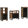 Juego de muebles de baño 3 pcs Madera reciclada maciza