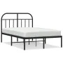 Bed frame with black metal headboard 120x190 cm by vidaXL, Beds and slatted bases - Ref: Foro24-353632, Price: 116,74 €, Disc...