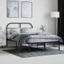 Bed frame with black metal headboard 120x190 cm by vidaXL, Beds and slatted bases - Ref: Foro24-353632, Price: 116,74 €, Disc...