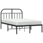 Bed frame with black metal headboard 120x190 cm by vidaXL, Beds and slatted bases - Ref: Foro24-353632, Price: 116,74 €, Disc...