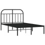 Estructura de cama con cabecero metal negro 120x190 cm de vidaXL, Camas y somieres - Ref: Foro24-353632, Precio: 113,74 €, De...